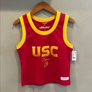 Mitchell & Ness NCAA USC Mesh Cropped Tank Top